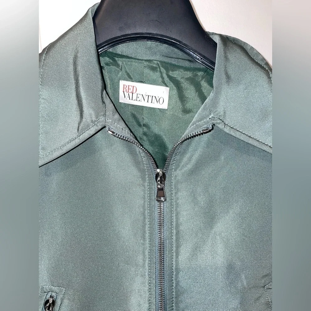 RED Valentino Satin Faille Cropped Bomber Jacket ✨ Size Small / IT 40 - Picture 5 of 12